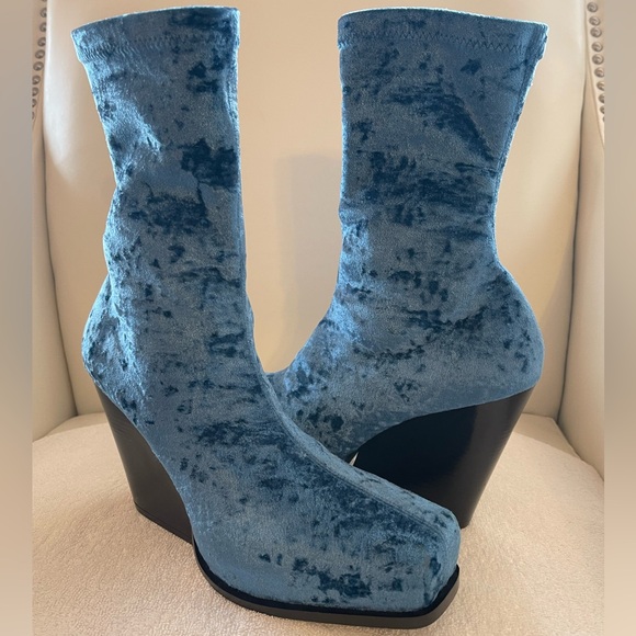 NEW STELLA MCCARTNEY Cowboy Crushed Velvet Boot - Picture 1 of 14